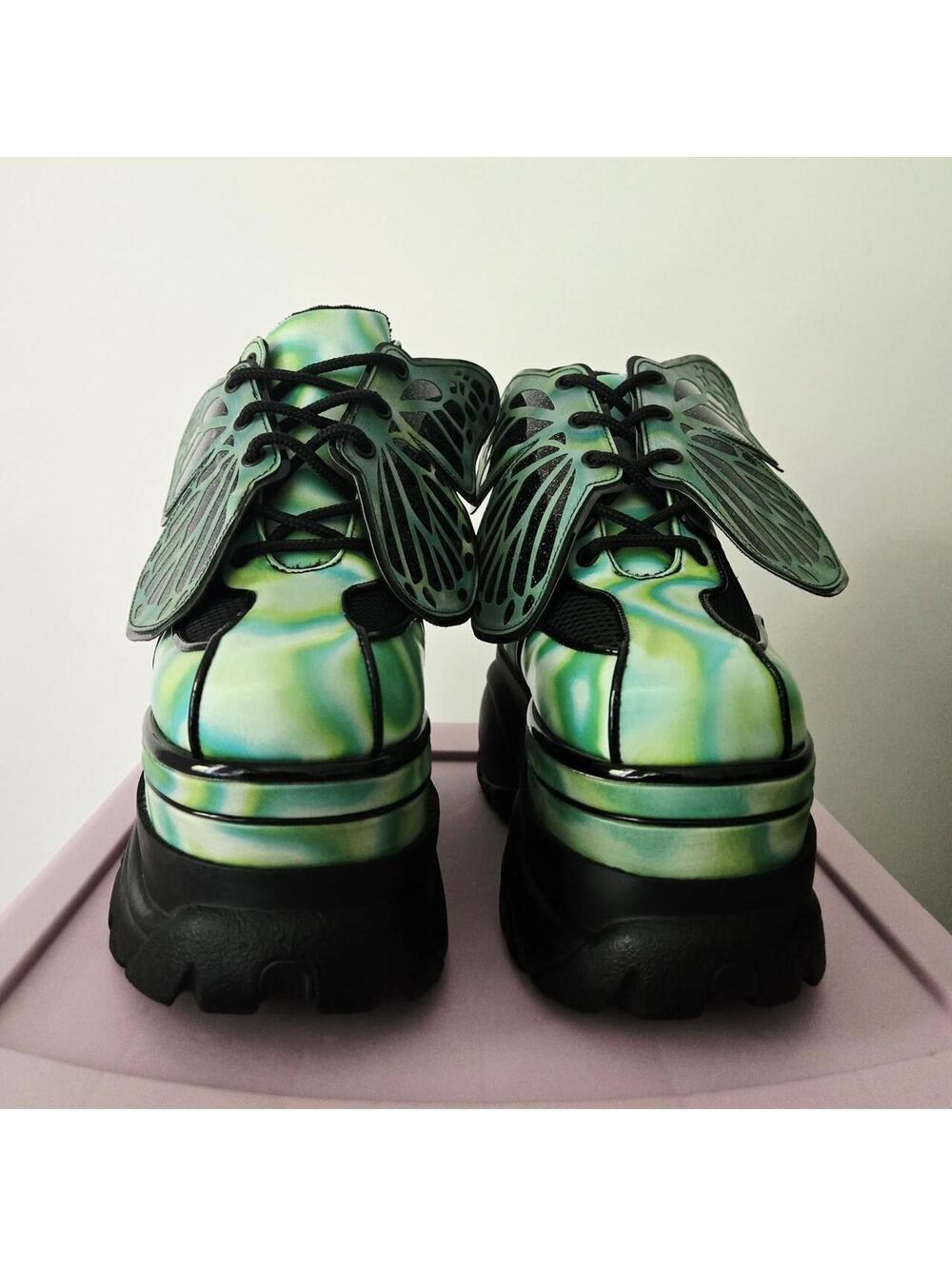 ☢️ Club Exx X Dolls Kill Transformed By The Beat Butterfly Platform Sneakers 🦋 - Picture 2 of 6